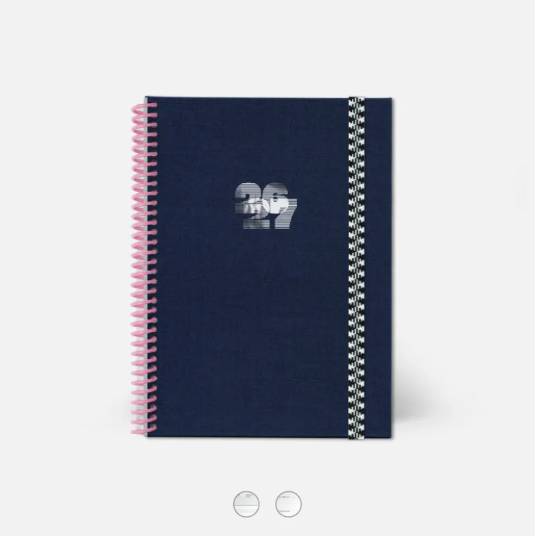 Agenda A5 2026-2027 - Tissu Marine