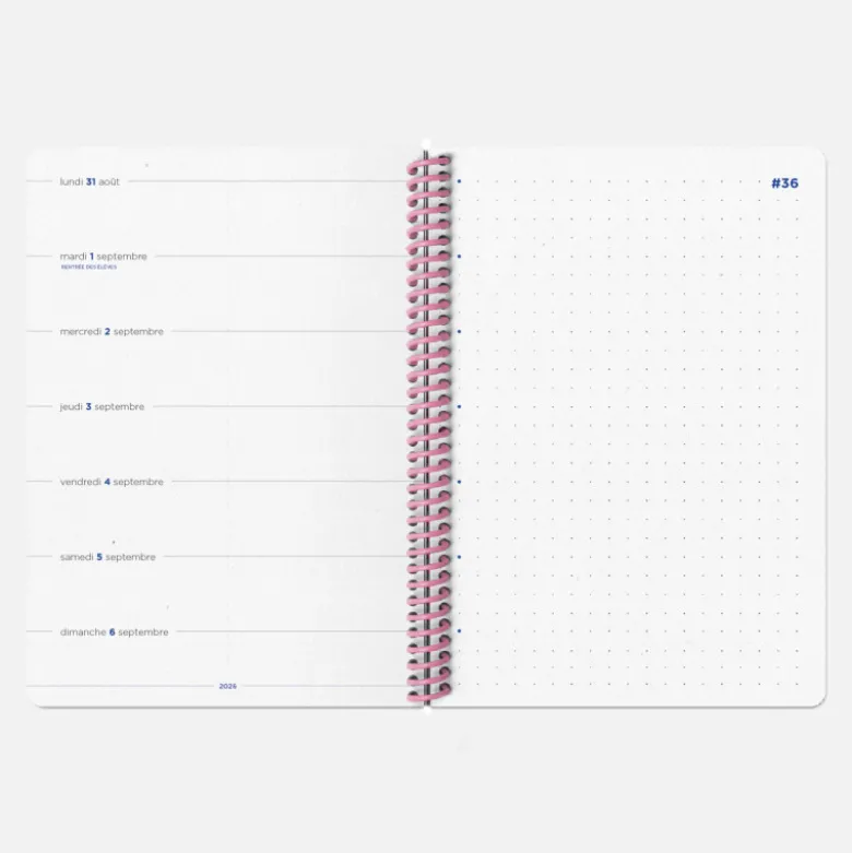 Agenda A5 2026-2027 - Tissu Marine