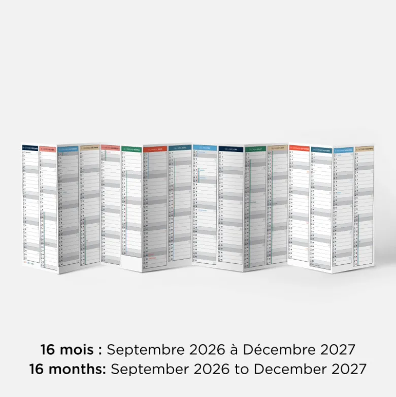 Calendrier Visionnaire M 2026-2027 (16 mois) - Dash