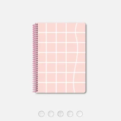 Carnet A5 - Carrelé Rose (configurable)