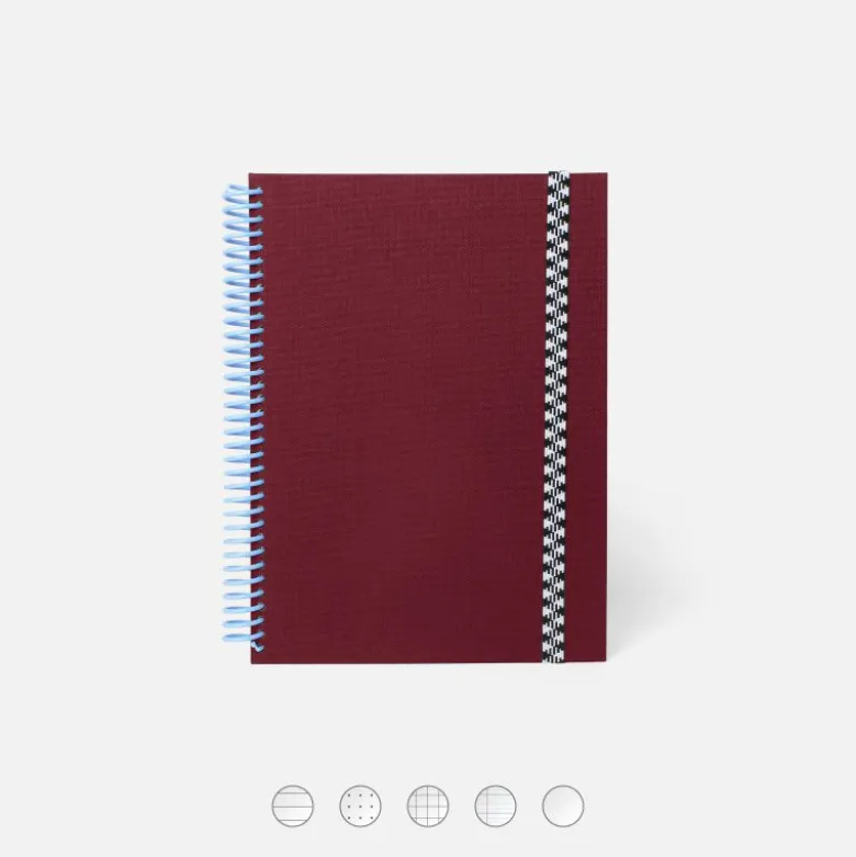 Carnet A5 Tissu - Bordeaux (configurable)