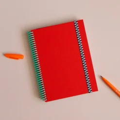 Carnet A5 Tissu - Corail (configurable)