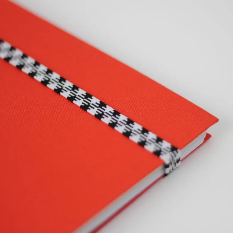 Carnet A5 Tissu - Corail (configurable)