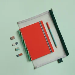 Carnet A5 Tissu - Corail (configurable)