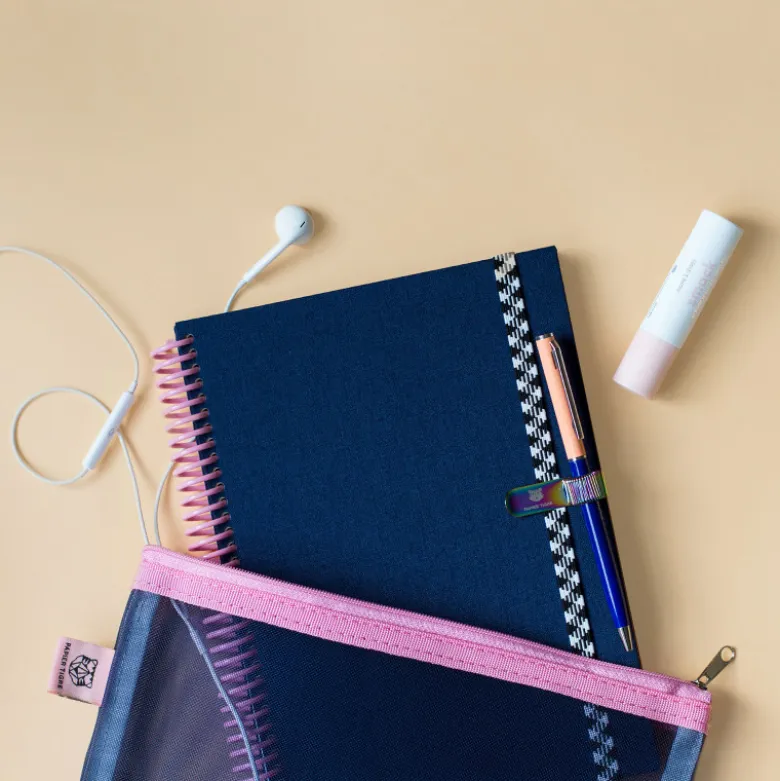 Carnet A5 Tissu - Marine (configurable)