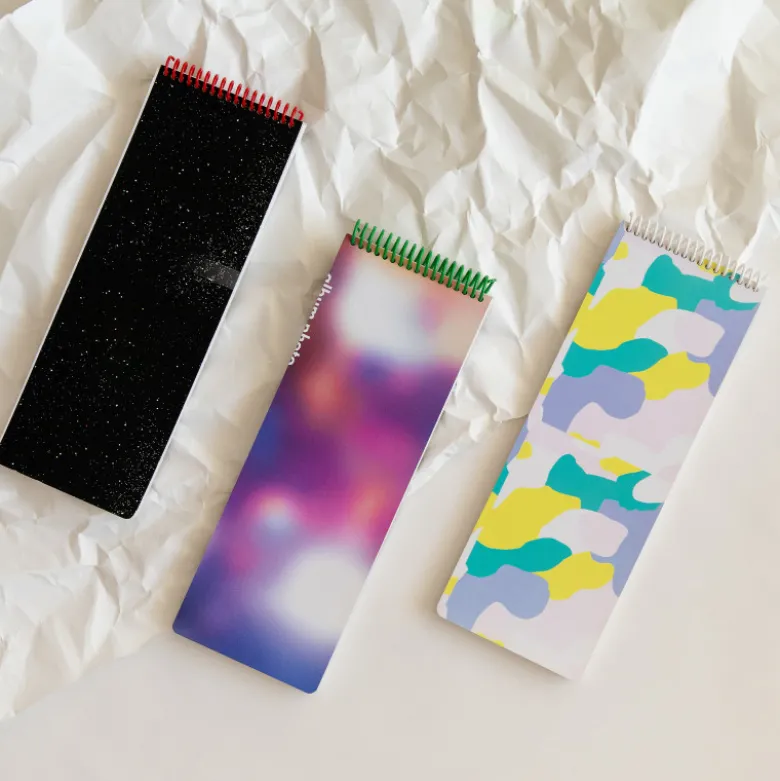 Carnet long à aquarelles upcyclé