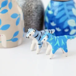 Figurine Tigre Bleu & Vert