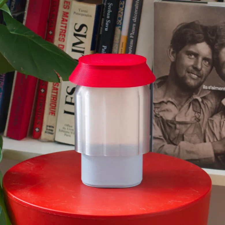 Lampe Nour - Ciel et rouge