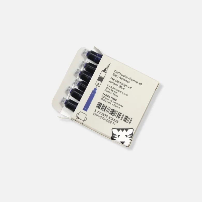 Pack de 6 cartouches stylo-plume - Bleu Athènes
