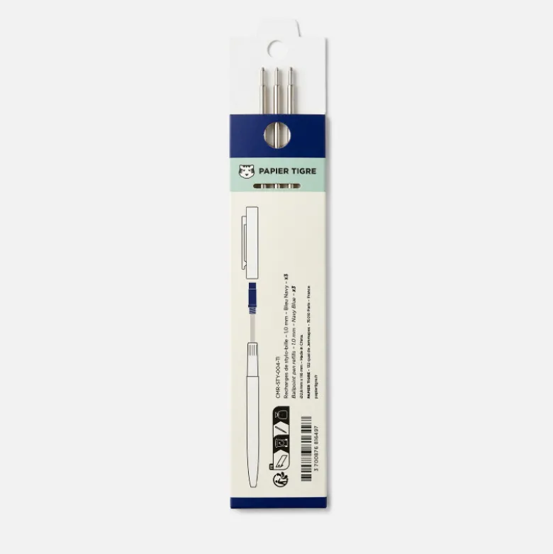 Pack de 3 recharges bleues pour stylo-bille