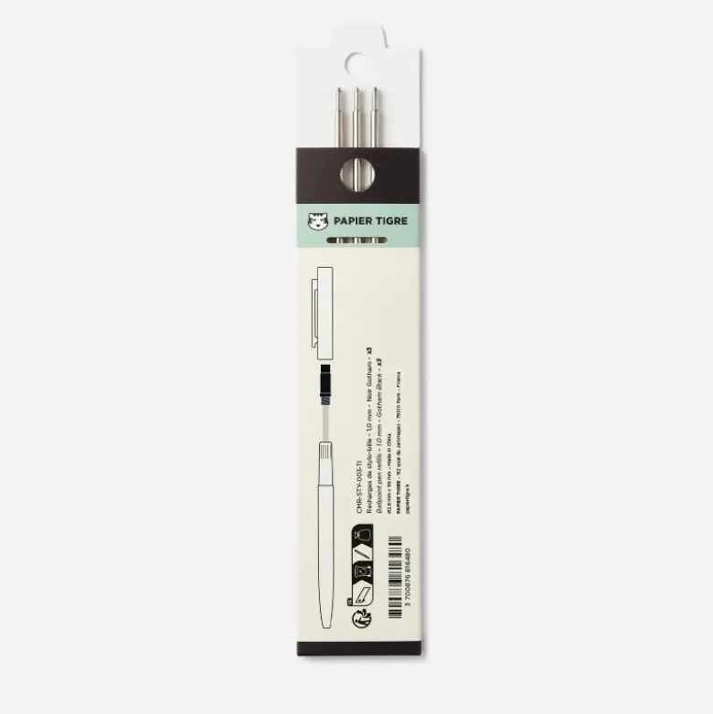 Pack de 3 recharges noires pour stylo-bille