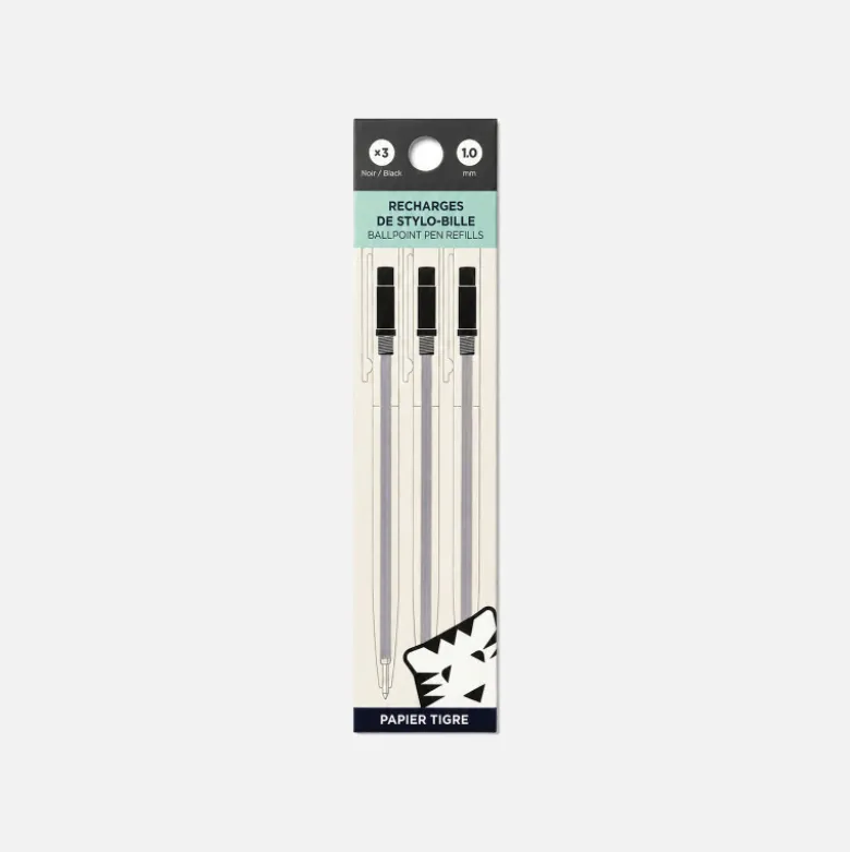 Pack de 3 recharges noires pour stylo-bille