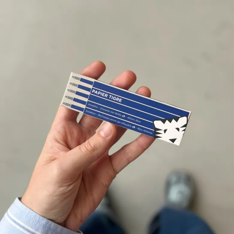 Pack de 5 recharges stylo effaçable Korektor - Bleu Athènes