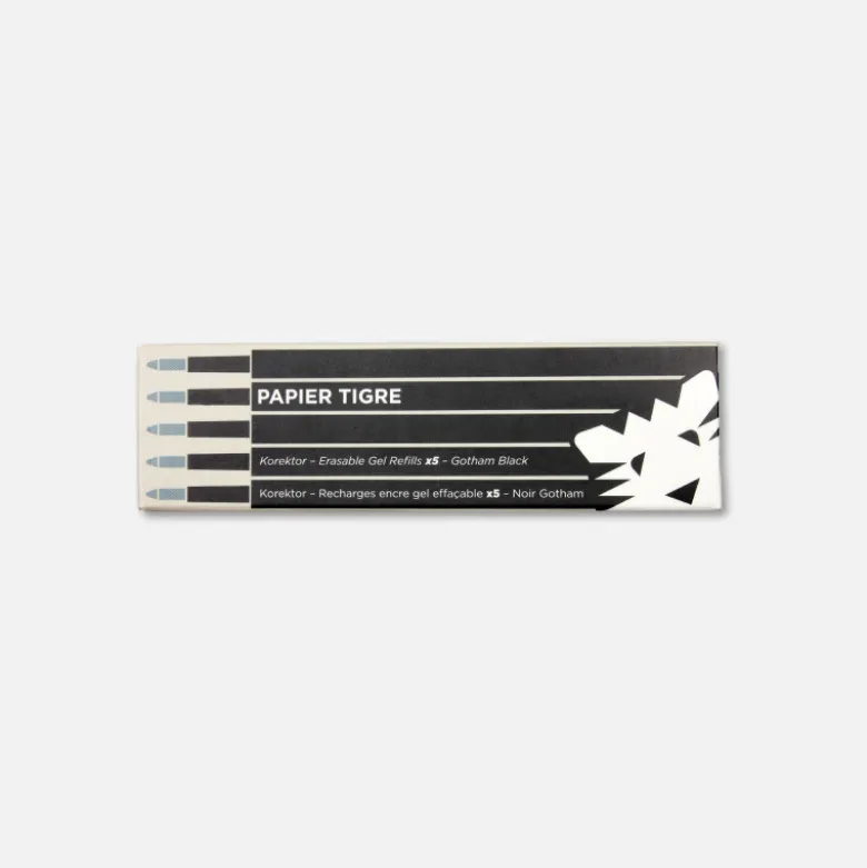 Pack de 5 recharges stylo effaçable Korektor - Noir Gotham