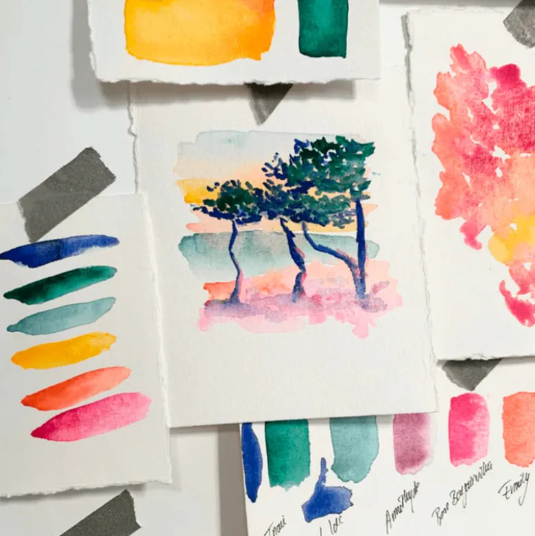 Palette d'aquarelle Peindre le bonheur