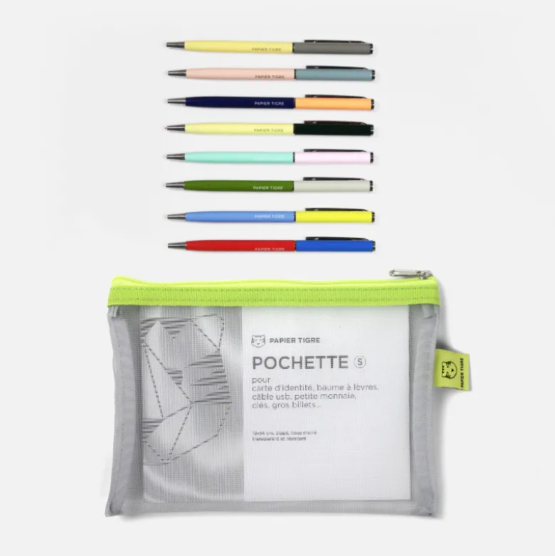 Pochette S et les 8 stylos - Lime