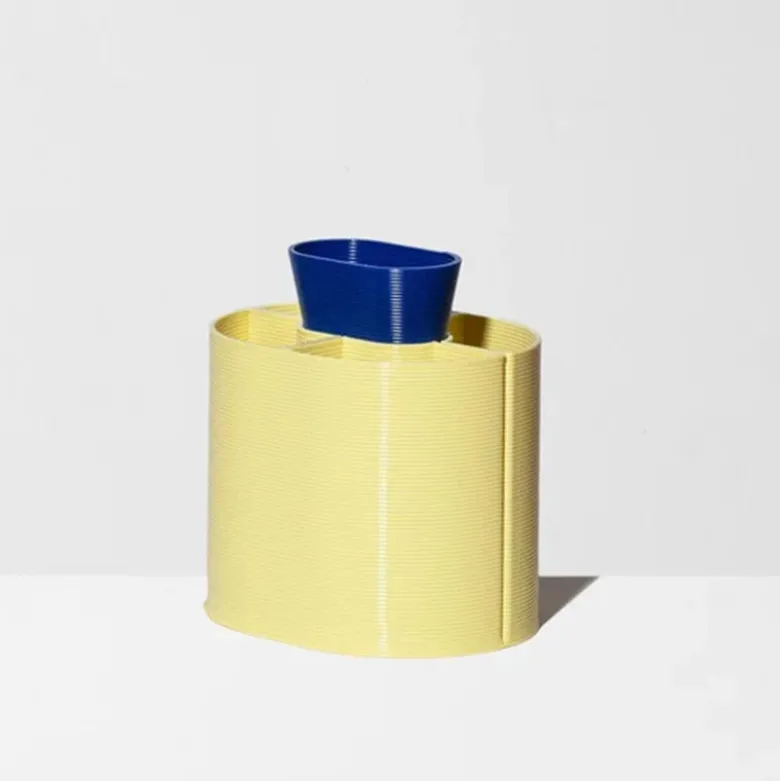 Pot à crayons - Jaune et marine