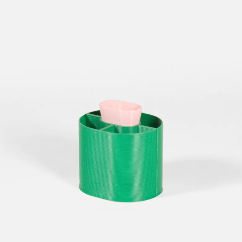 Pot à crayons - Vert et rose