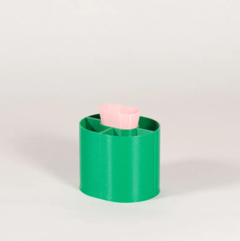 Pot à crayons - Vert et rose