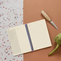 Set de carnet de recettes tissu - Bordeaux