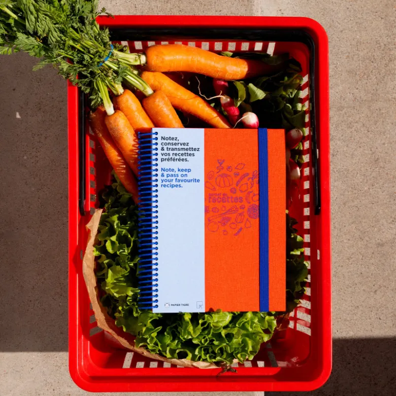 Set de carnet de recettes tissu - Corail