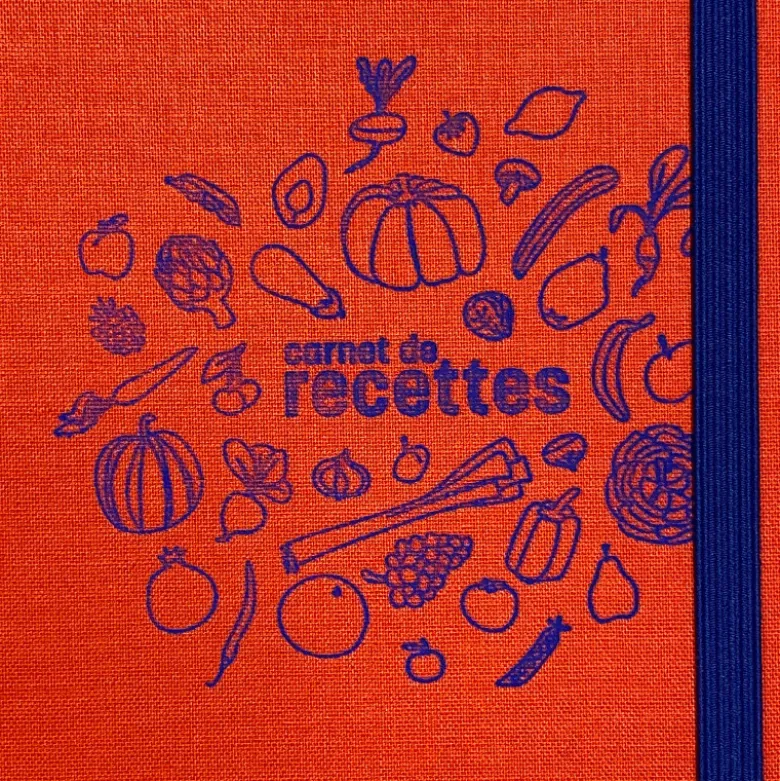 Set de carnet de recettes tissu - Corail
