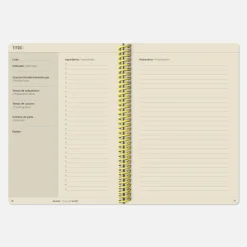 Set de carnet de recettes tissu - Marine