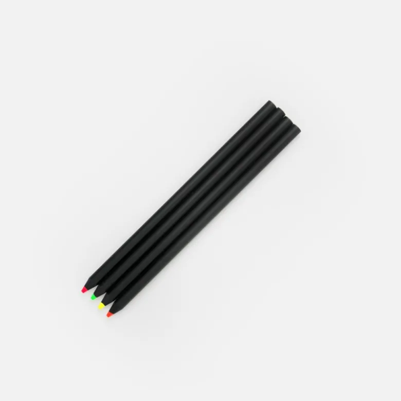 Set de 4 Crayons Japonais Fluo Noir