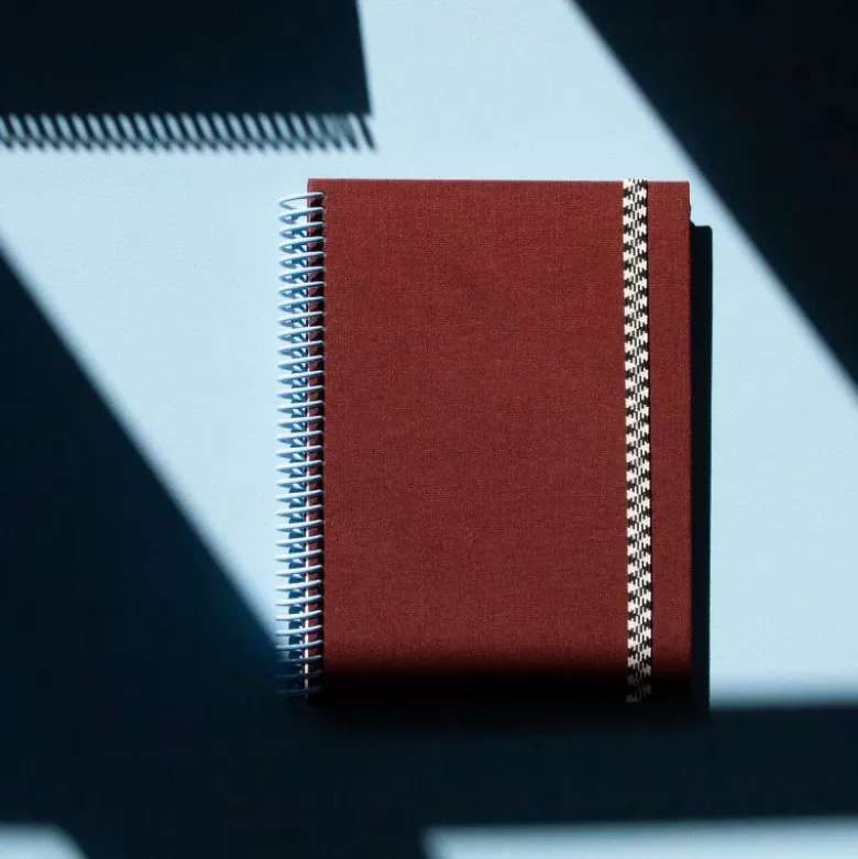 Set de Papeterie - Carnet tissu Bordeaux