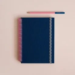 Set de Papeterie - Carnet tissu Marine