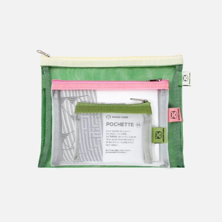 Set de 3 Pochettes Mesh - Vert