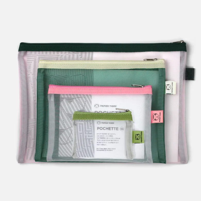Set de 4 Pochettes Mesh - Vert