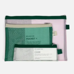 Set trousse et pochettes Mesh - Jaune