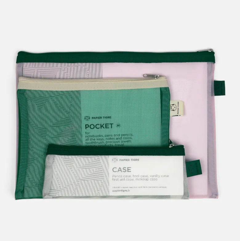 Set trousse et pochettes Mesh - Jaune