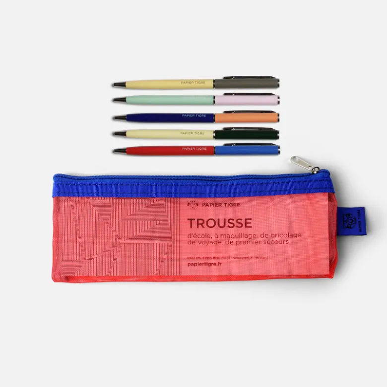 Trousse Mesh et les 5 stylos - Rouge