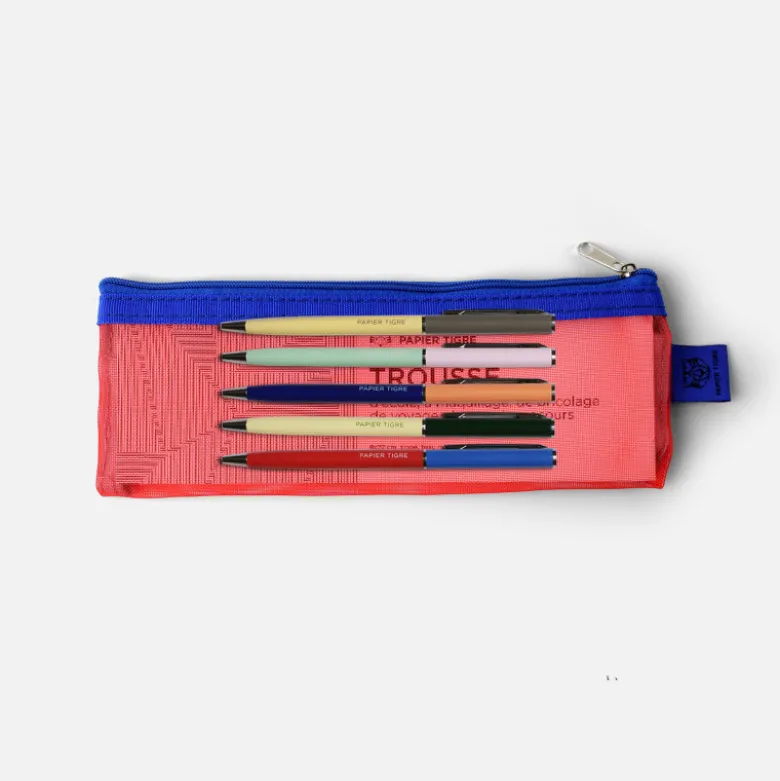 Trousse Mesh et les 5 stylos - Rouge