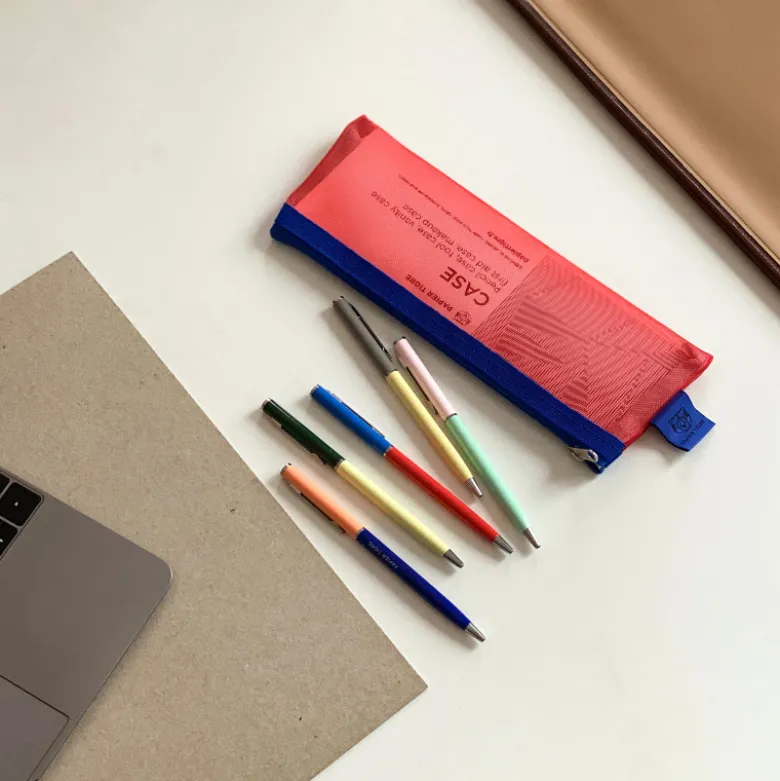 Trousse Mesh et les 5 stylos - Rouge